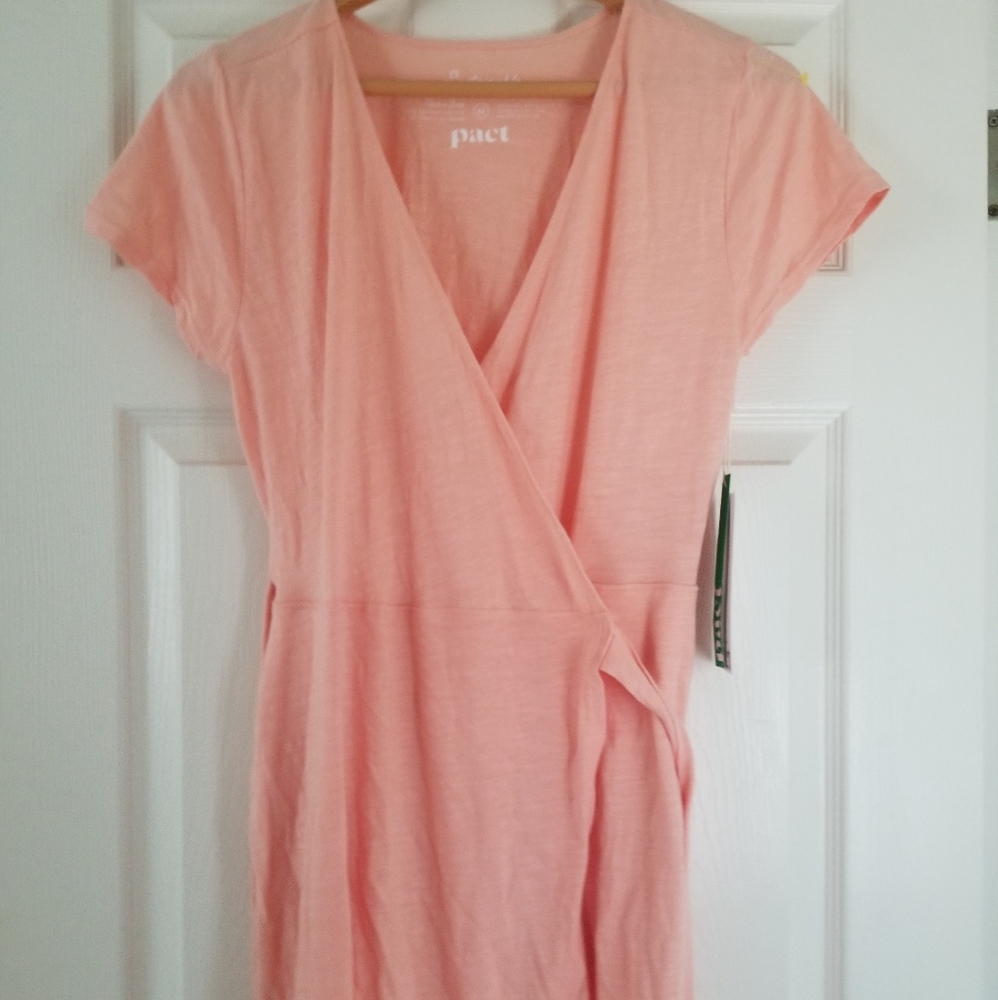 Pact tulip wrap dress